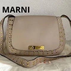 ✨極美品✨ MARNI スタッズ ショルダーバッグ スタッズ ピンクベージュ