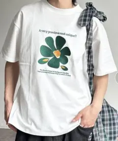 CPCM フロントフラワー刺繍Ｔ ホワイト