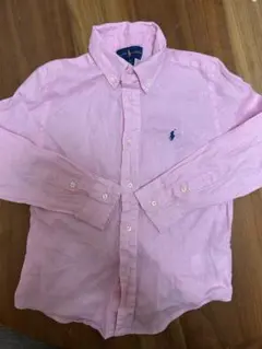 Ralph Lauren ピンク リネンボタンダウンシャツ 6