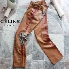 【希少】CELINE セリーヌ レザーパンツ 40 ペイント加工 ビンテージ