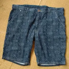 【EDWIN】3L　ハーフデニムパンツ　ペイズリー柄