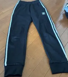 adidas ブラック ジャージ サイドストライプ