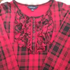 Ralph Lauren フリル付きチェックシャツ 140