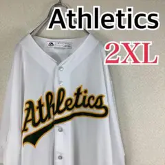 MLB Athletics MAJESTIC ユニフォーム 刺繍ロゴ 2XL
