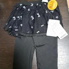 リボン柄スカート付きレギンス 90サイズ 黒
