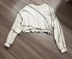 SIGNAL SPORTS 切り替えスウェット　クロップド丈