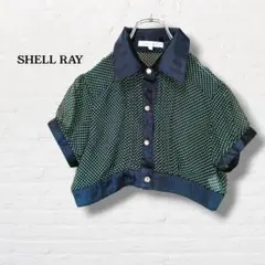 シェルレイ SHELL RAY☆ショート丈シフォンブラウス ドット柄【40】