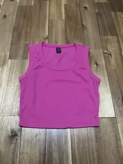 値下シーンSHEENピンク タンクトップ ヘソ出ショートサイズ約42cm極美品！