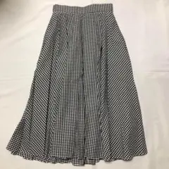 ユニクロ フレアスカート Sサイズ 白黒 ギンガムチェック 夏服 可愛い
