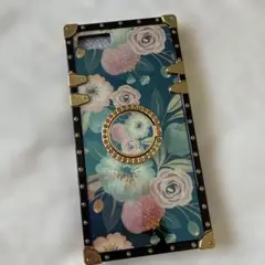 iPhoneSE iPhone7 iPhone8 花柄ゴールド装飾iPhone