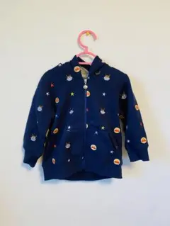 【数回着用】アンパンマンキッズコレクション　刺繍　パーカー　バイキンマン　90