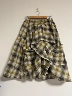 値下げ美品　センソユニコ購入　チェック柄フリルスカート