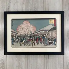 織田一磨 作品 「 東京風景 上野廣小路 」 ( 額なし、刷り本