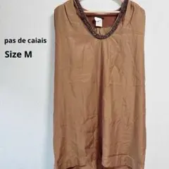 pas de caiais パドカレ　ノースリーブブラウス　スパンコール　M