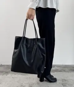 EM: AT CREATION 編みハンドルトート フェイクレザー トートバッグ