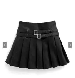 黒レザースカート