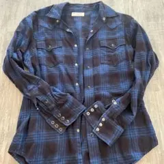 サンローラン チェックシャツ 青