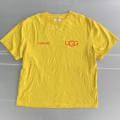 $ UGG TOKYO ロゴ クルーネック　Tシャツ イエロー　コットン