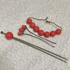 珊瑚 本珊瑚 珊瑚玉 根掛 髪留め 緒締玉 根付  和装小物 特大 珊瑚 本珊瑚 珊瑚玉 根掛 髪留め 緒締玉 根付 和装小物 - メルカリ