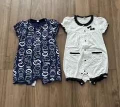 ベビー服　ロンパース　ドット柄　アニマル