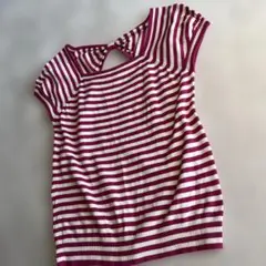 Rue Charlot ル　シャルロ　ボーダー　リボン　フレンチスリーブ