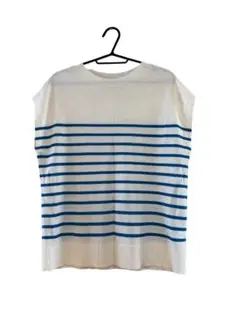 Helmレディース.ストライプ ノースリーブ トップスTシャツ即購入歓迎☆