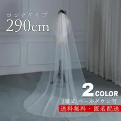 ウエディングベール ロングタイプ コーム付き ベールダウン可 2層 s5