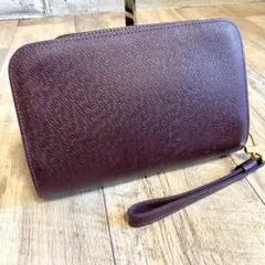 本物☆ルイヴィトン タイガ レザークラッチバッグ ワインレッド バイカル メンズ