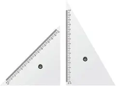 ウチダ ツマミ付三角定規 18cm×3mm 014-0253 無色