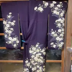 振袖 正絹 花柄 渋め