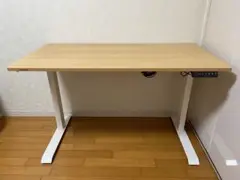 Flexispot 電動昇降式デスク E9　（脚ホワイト+天板メープル）