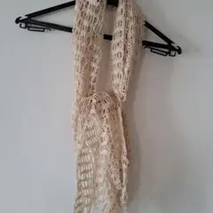 美品　メッシュストール　ベージュ