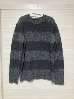 BEAMS HEART ビームス グレー セーター　ボーダー　M