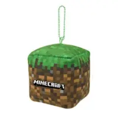 Minecraft キューブ ボールチェーン マスコット　草ブロック ぬいぐるみ