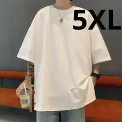 Tシャツ　メンズ　白　5XL 半袖　シンプル　ゆったり　オーバーサイズ　大きめ