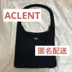 ACLIENT ラメ入　黒ショルダーバッグ