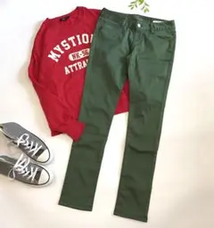 ecruefil エクリュフィル ストレッチ スリムパンツ サイズ2 カーキ