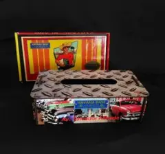 ヴィンテージ調　組み立て式　ティッシュボックス『キューバ・カリブ』ケース