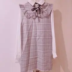 [美品]ems excite チェックワンピース