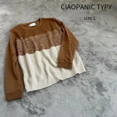 CIAOPANIC TYPY ニット セーター 長袖ニット ボーダーニット L
