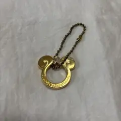 ミミーマウス型　金色キーホルダー