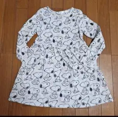 H&M スヌーピー柄 長袖ワンピース 122/128