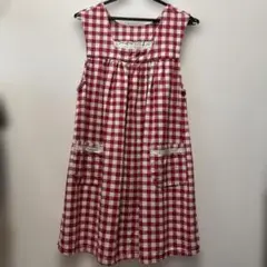 Beforeエプロン赤と白のチェック柄エプロン