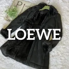 美品✨ LOEWE 本毛皮 ラビットファー ジャケット ショートコート Lサイズ ショートモッズコート ラビットファーインナー付き フォックス