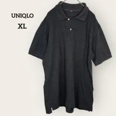 UNIQLO XL ダークグレー シンプル オーバーサイズ ポロシャツ