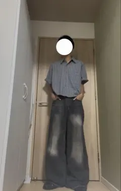 短丈　チェックシャツ　古着　アメカジ