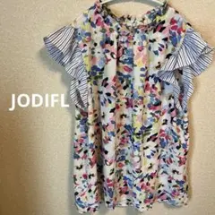 JODIFL 花柄フリル袖シャツ 1X