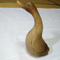 【新品未使用】木製アヒルの置物