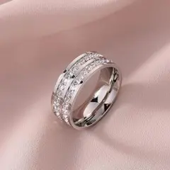 ✨2ライン フルエタニティ✨ シルバー 9号 リング 指輪 ジルコニア 銀