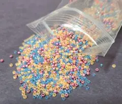 ガラスの里　丸ビーズ３色まとめ　約50g